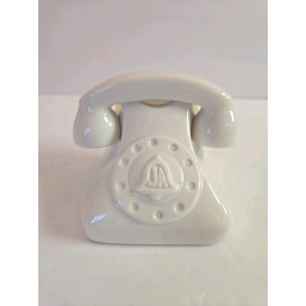 White Jonathan Adler Porcelain Rotary Telephone Smart Phone Holder Stand Dock